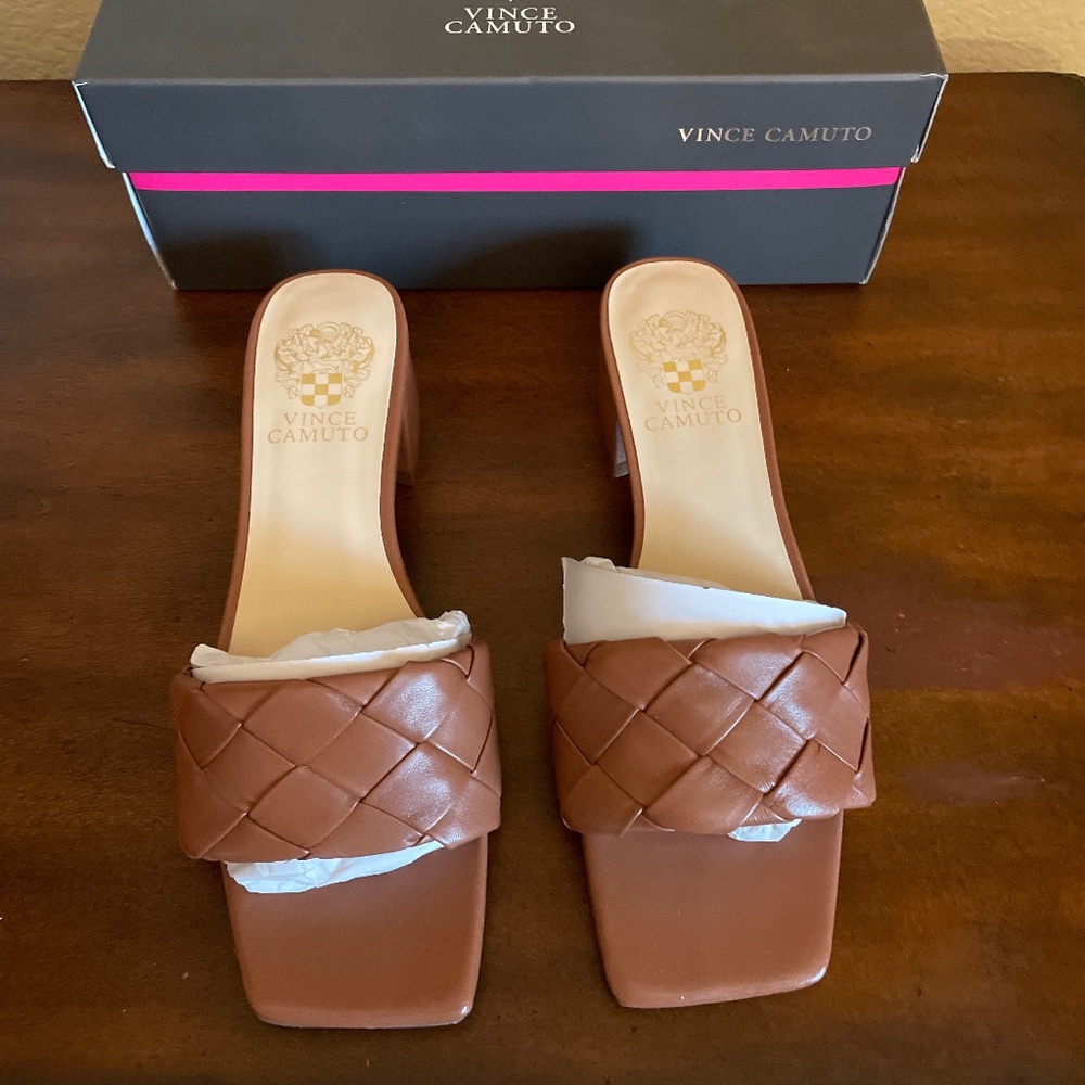Brand new Vince  Camuto Tan Weave Sandals sold out style and color